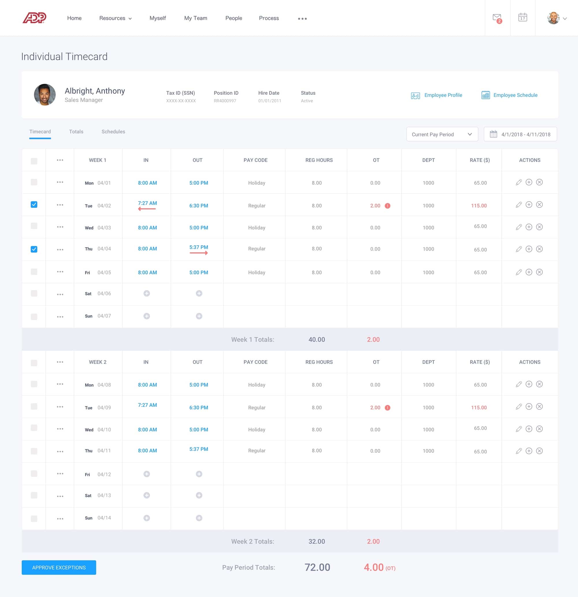 ADP, Time and Attendance Enterprise Application