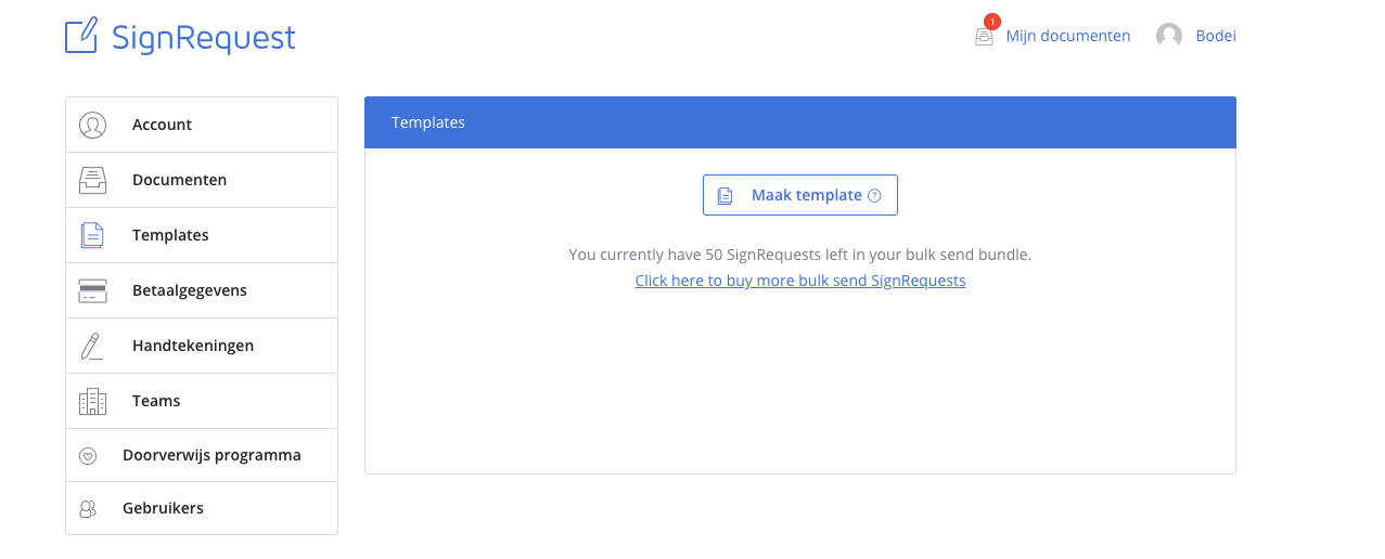 SIgnRequest Templates