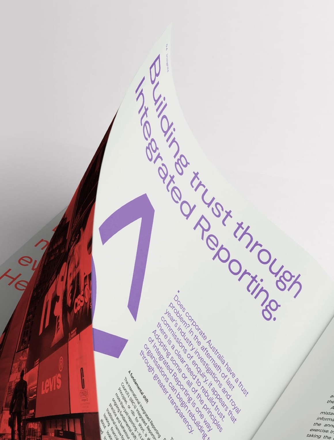 Designate printed Insights booklet inside spread detail.