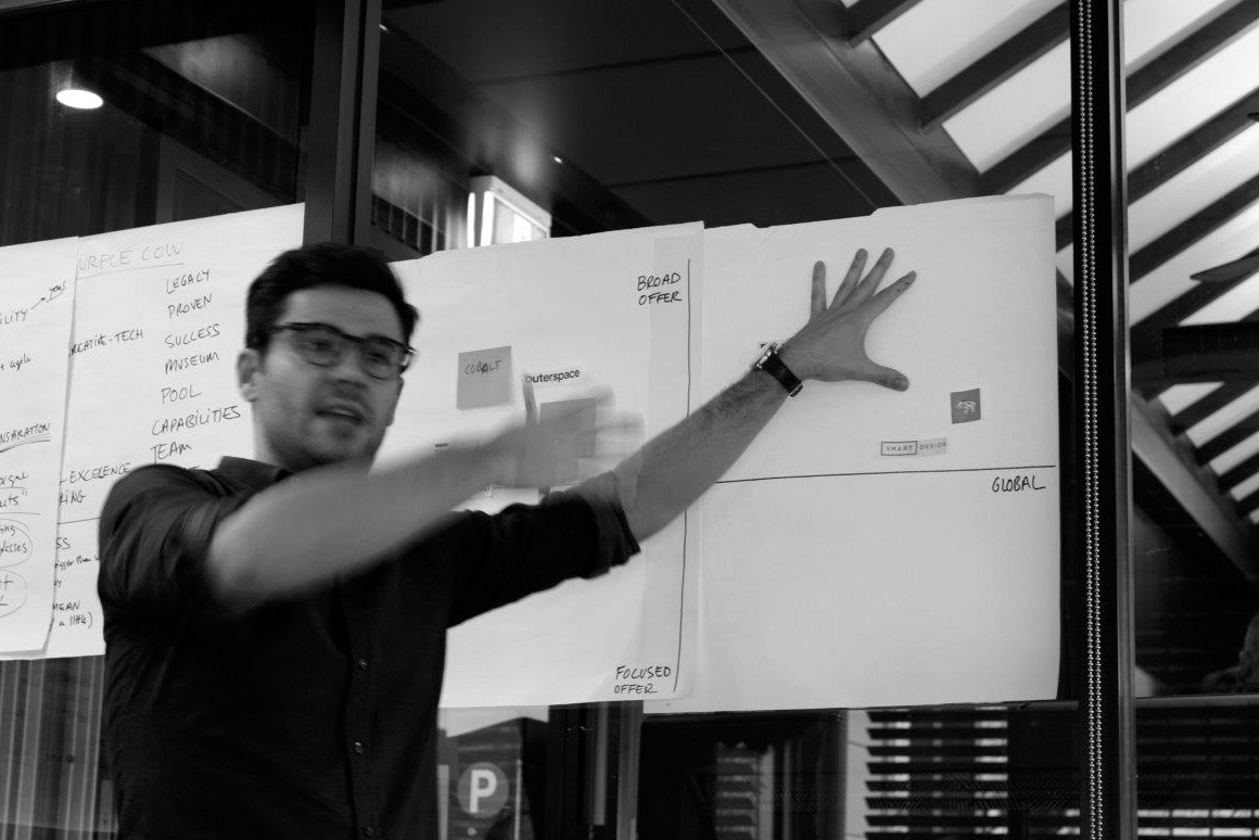 Designate team member leading brand strategy client workshop.