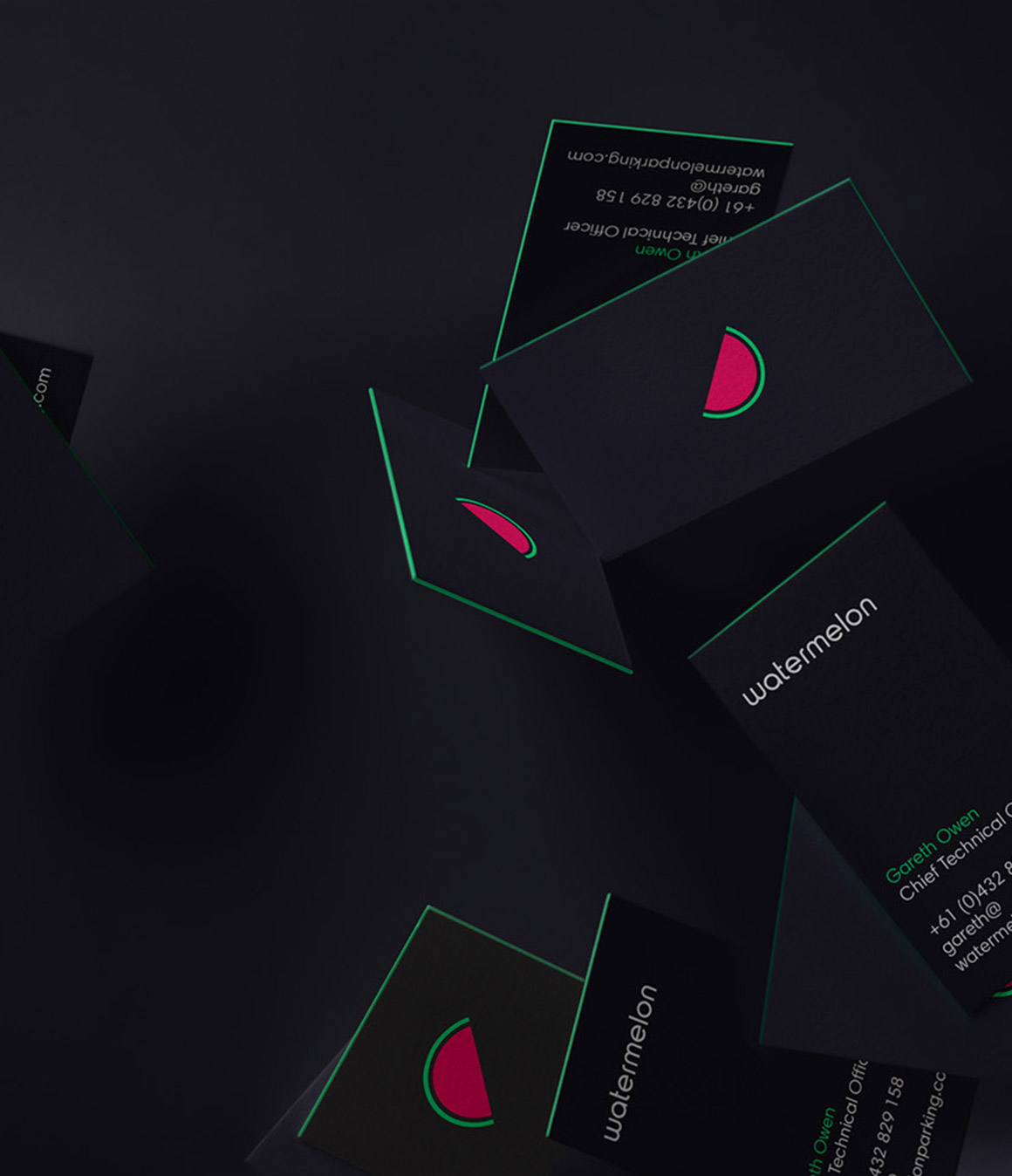 Watermelon. Business card design.