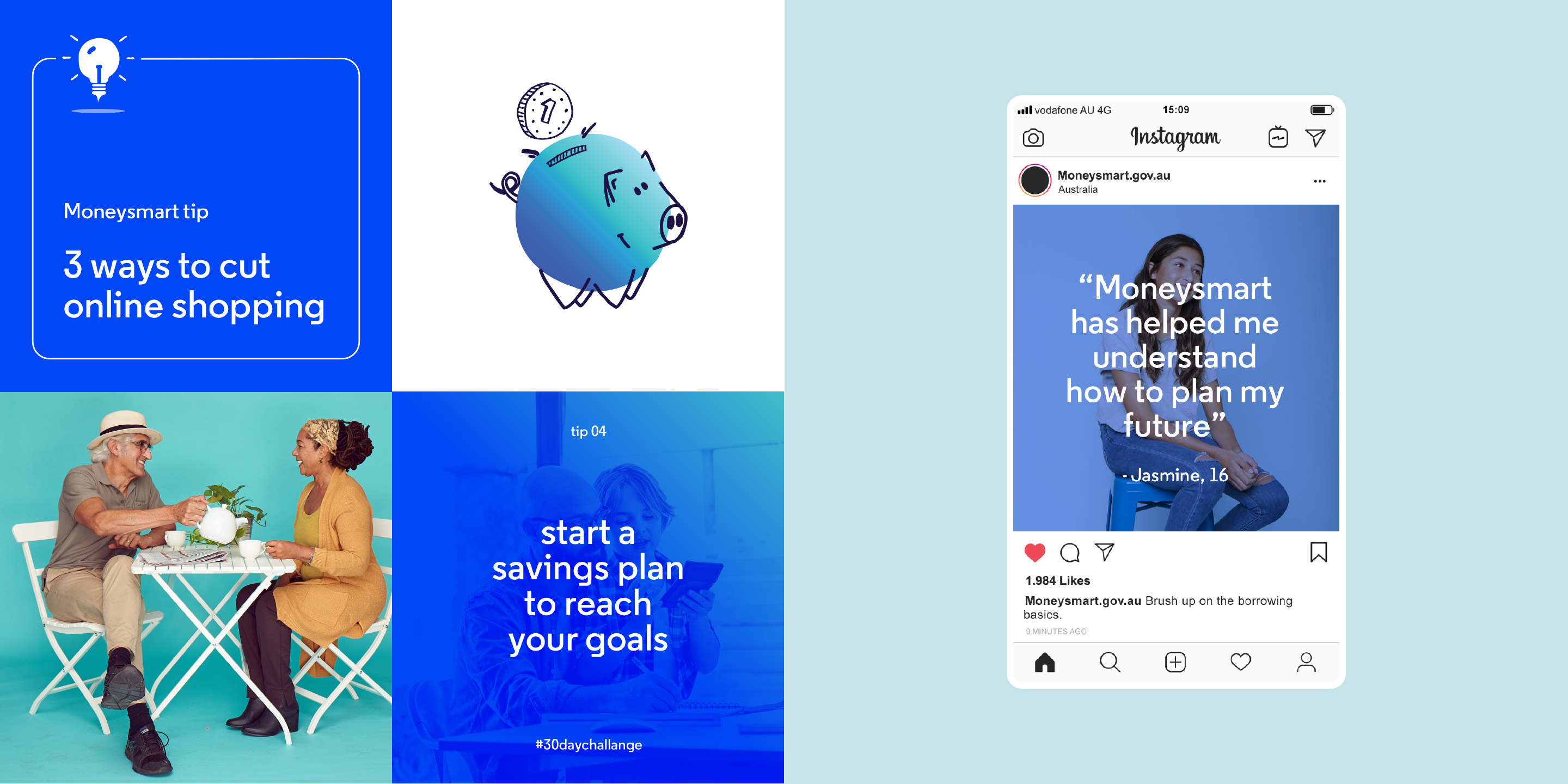 Moneysmart. Social media in application overview.