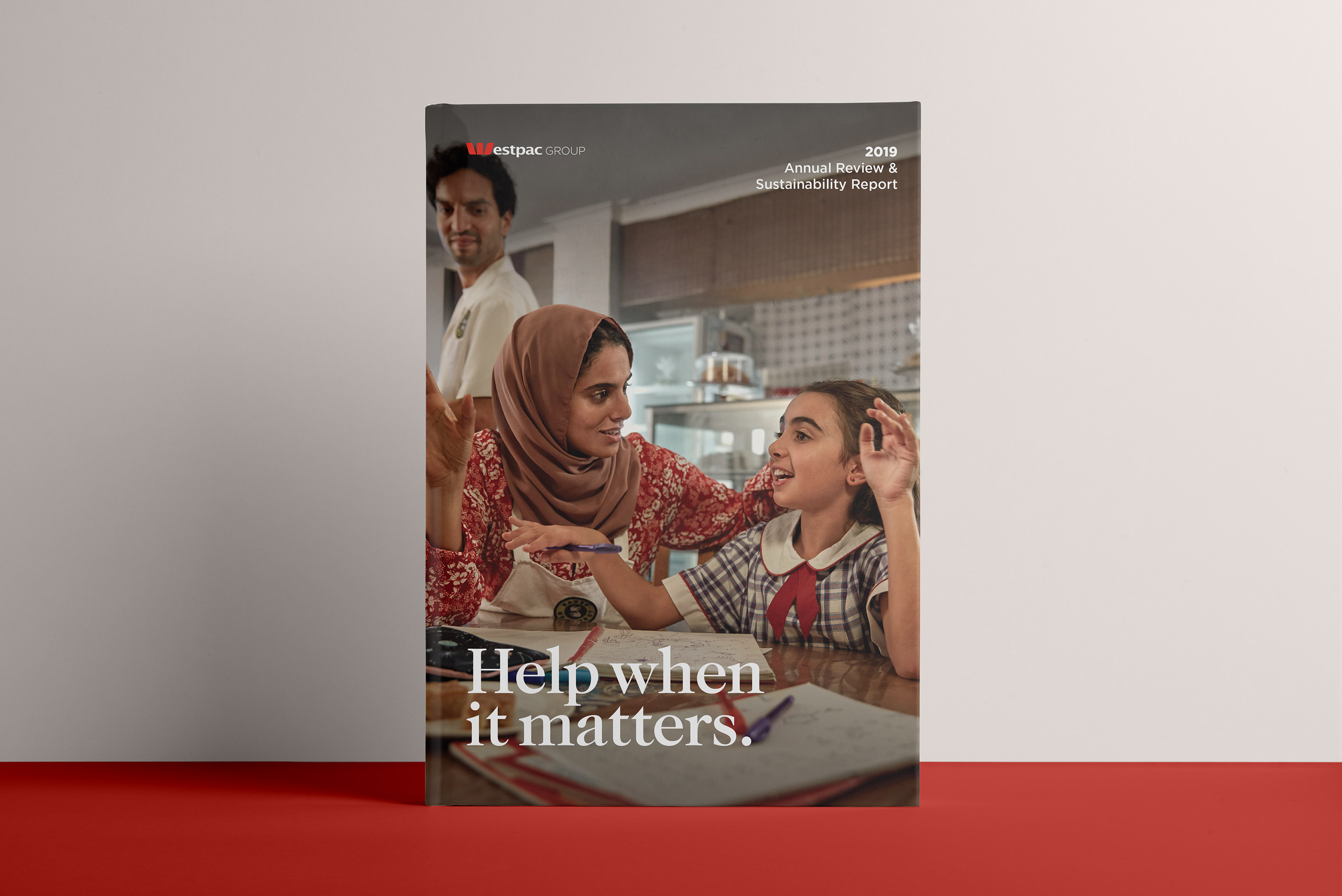 Westpac 2019 Annual Report. Front cover design.