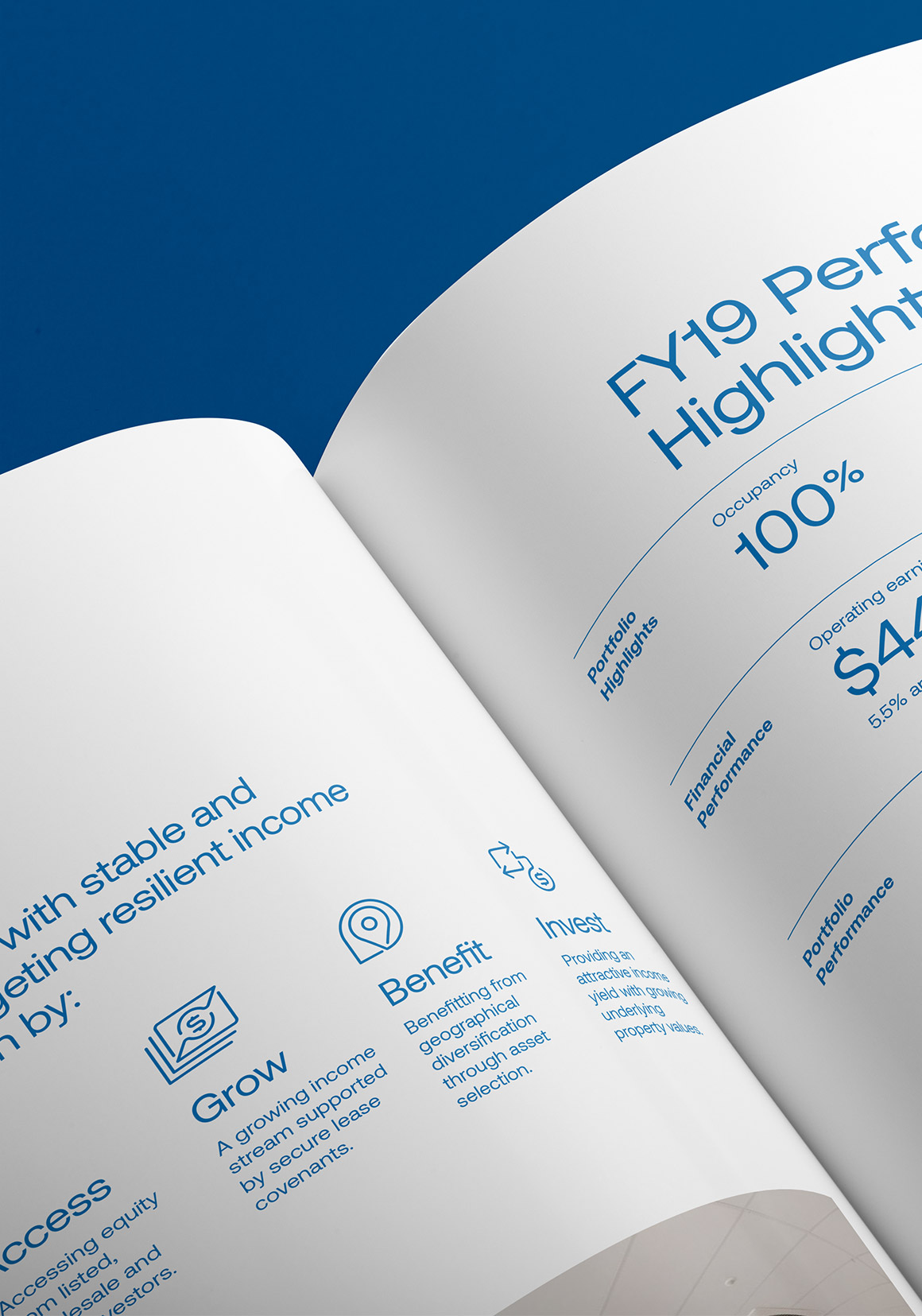 Charter Hall Annual Report. Inside spread detail.