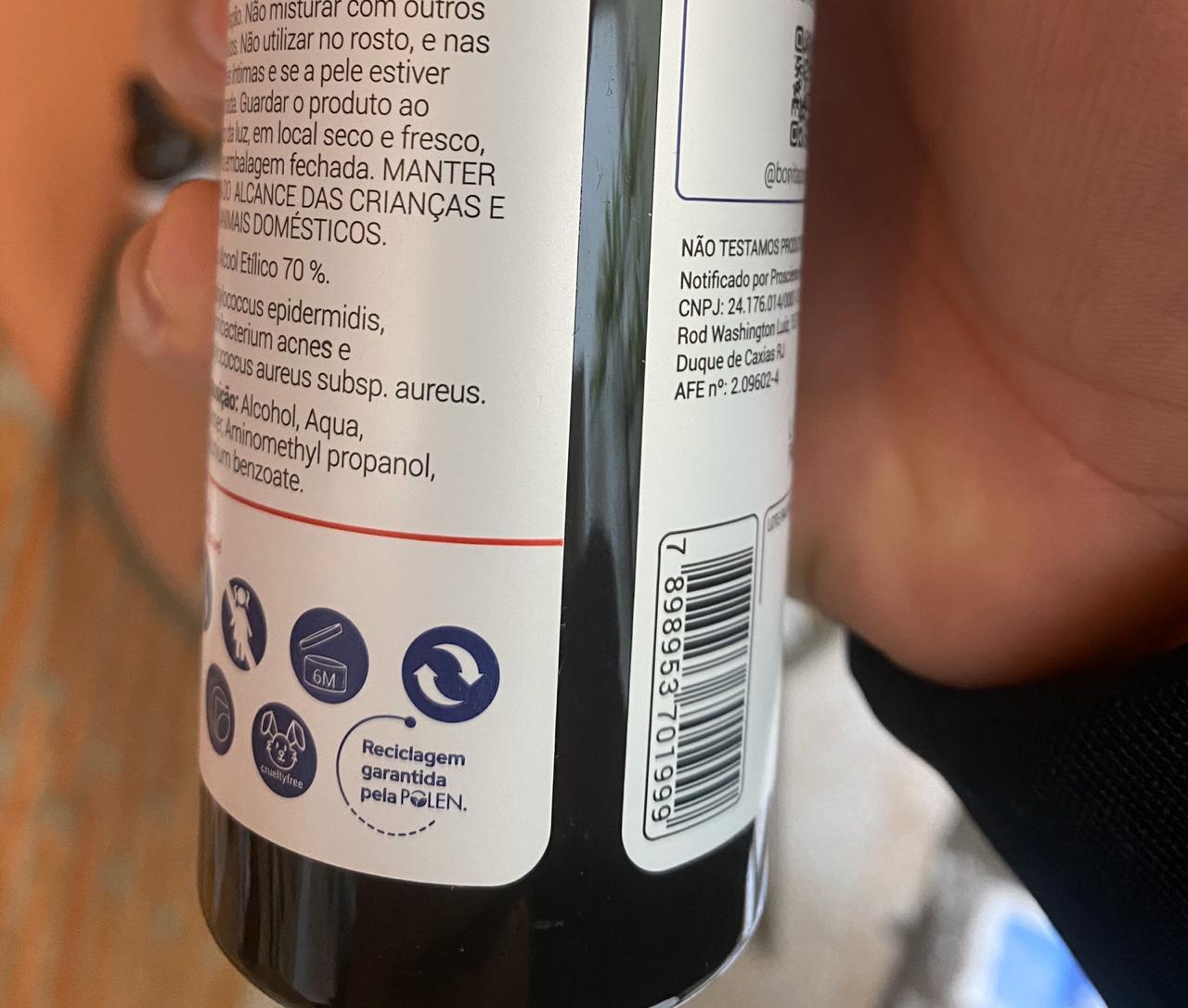 Selo Polen aplicado em produto da marca Yenzah