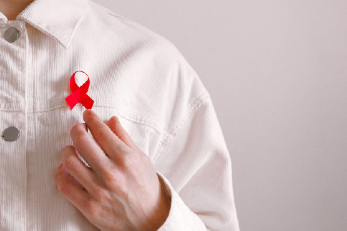 Red ribbon for HIV and epilepsy