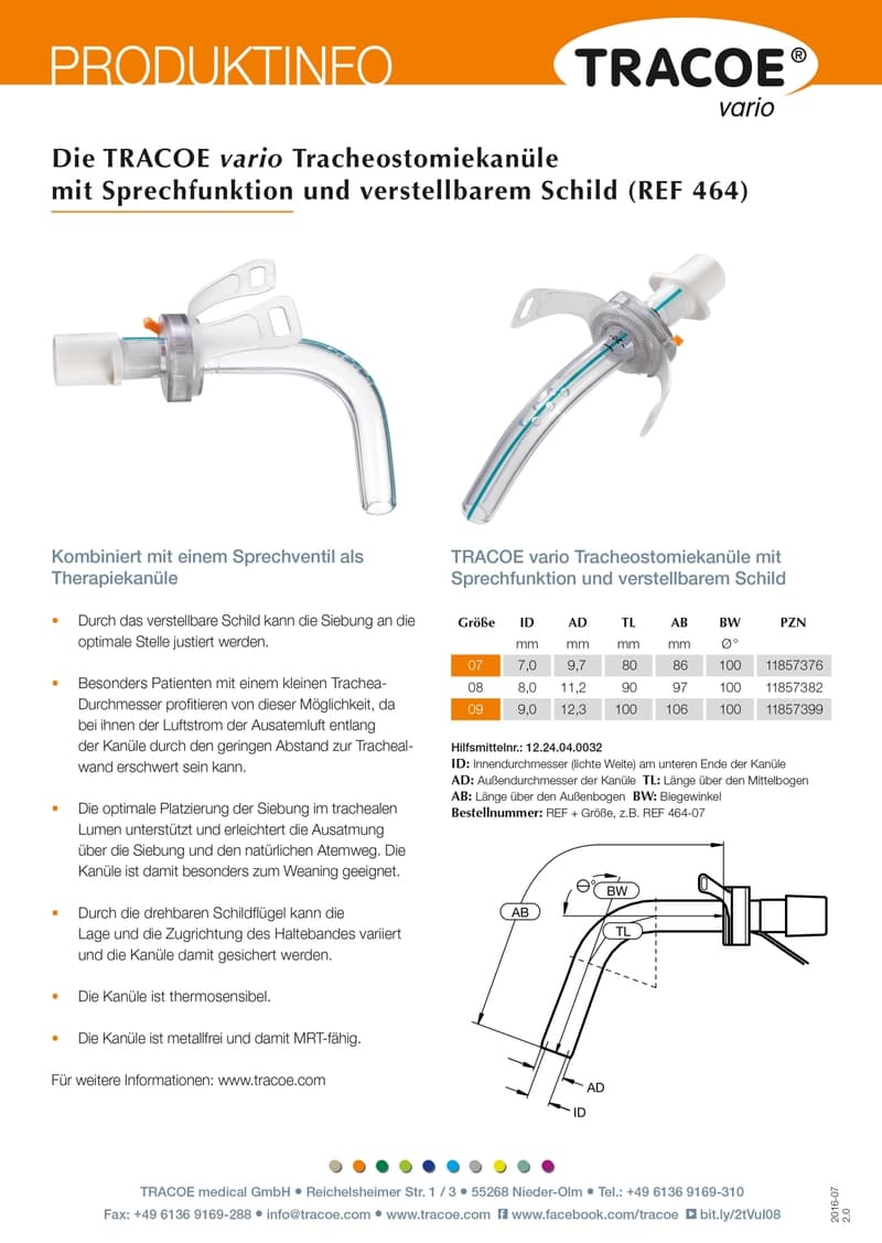 TRACOE vario Tracheostomiekanülen