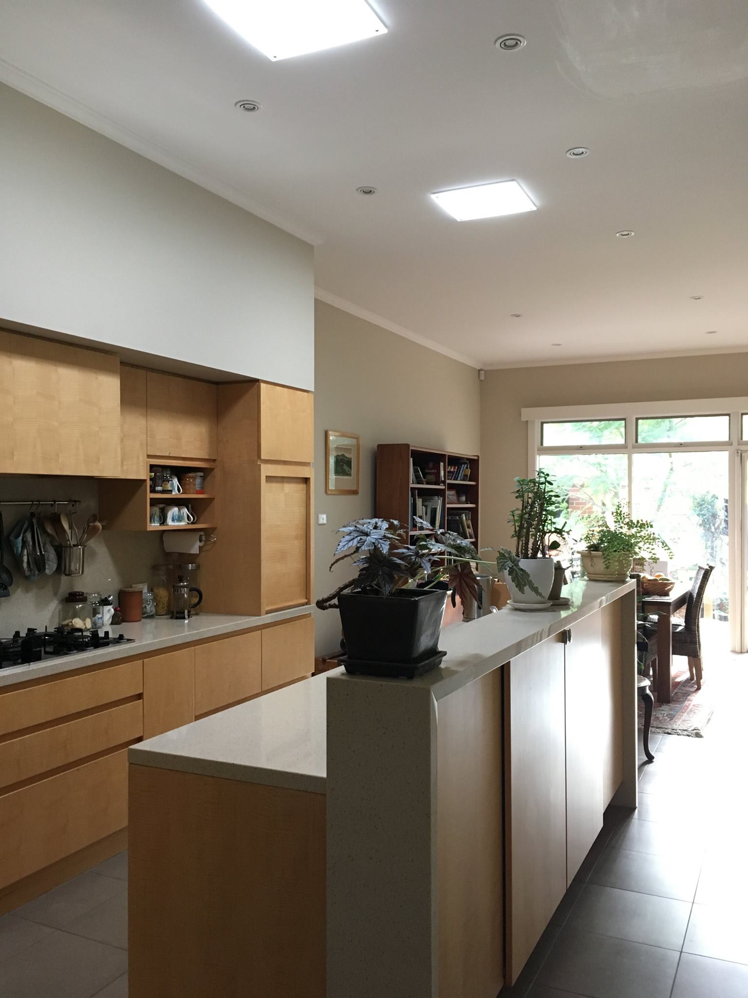 Diamond skylight installed in the kitchen