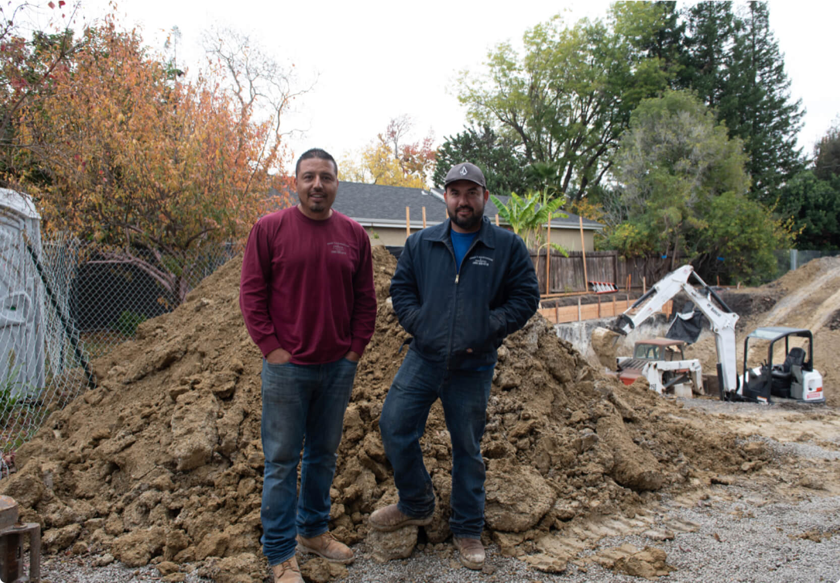 Hourly customer Angel’s Excavation and Construction Edgar Ochoa with his co-worker on the field