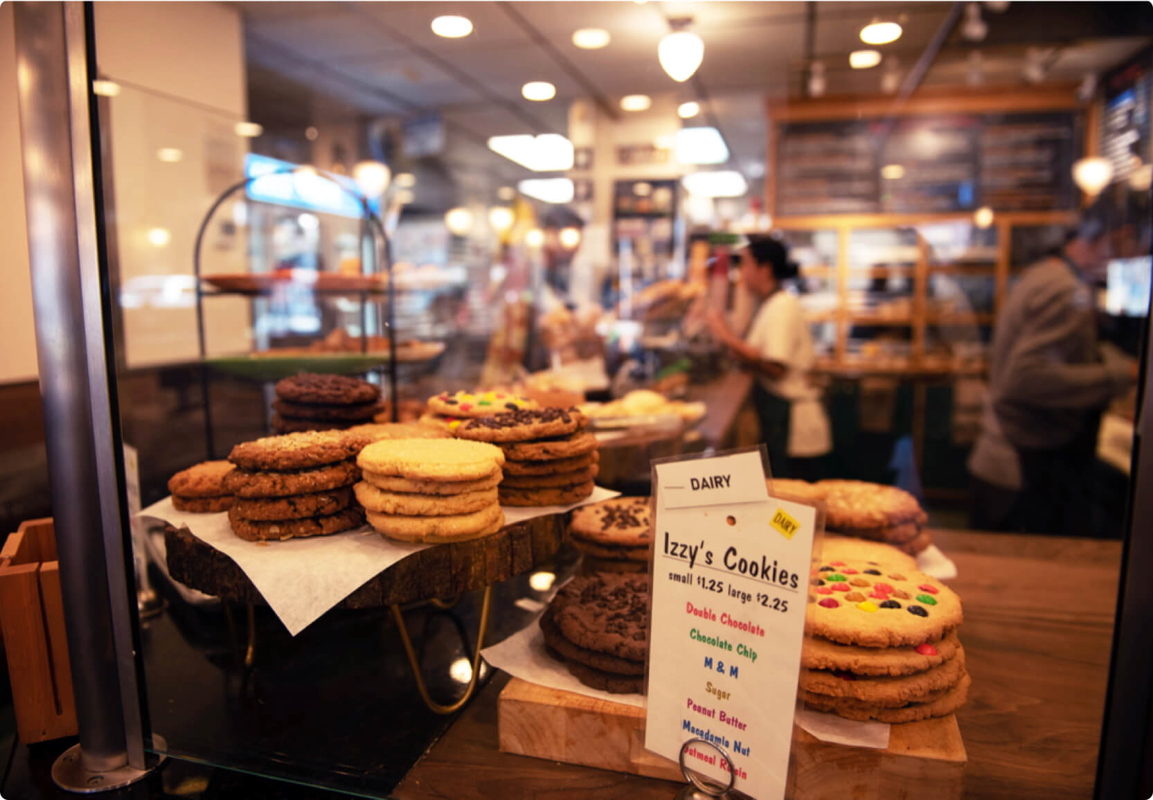 Hourly customer Izzy's Brooklyn Bagels cookies on the table.