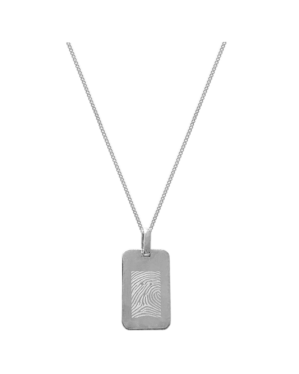 Tag Charm Necklace, silver