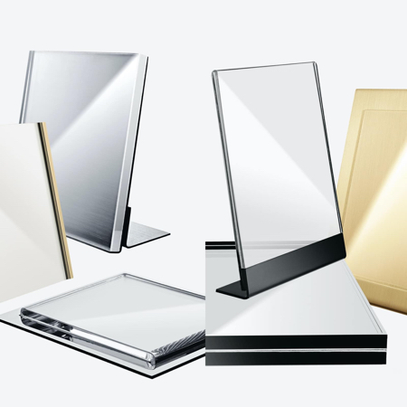 Selection of metal and plexiglass signs for visual merchandisers