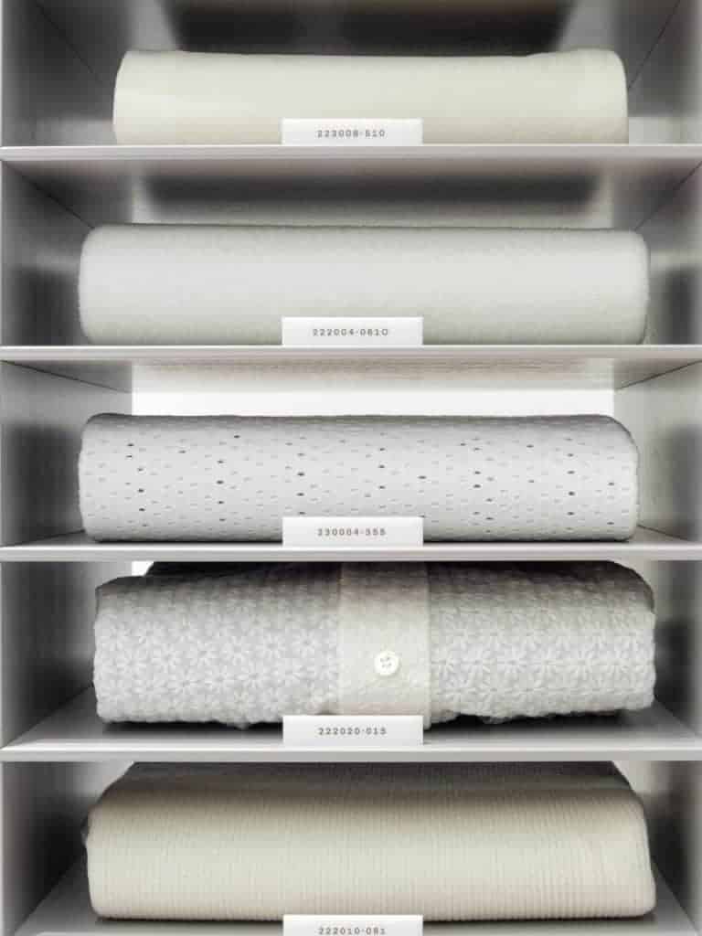 Merchandise displayed on shelves at Arket, Regent Street
