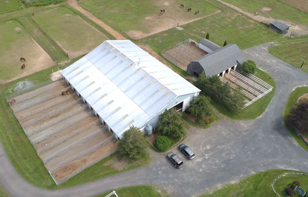Aerial view of stables