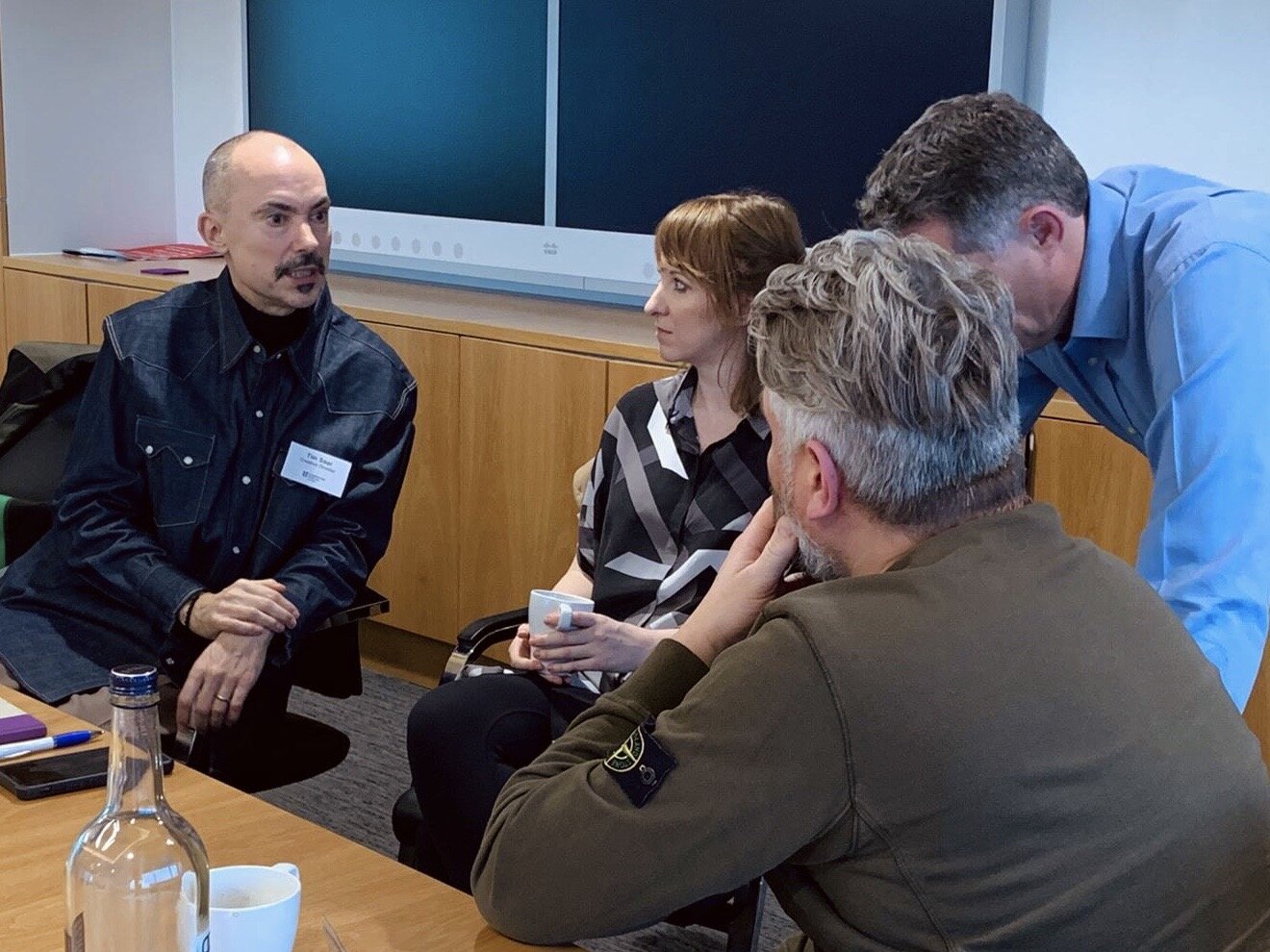 Members debate at the Sport & Outdoor Apparel Network in London - here Tim Soar, founder at Soar Running and design/trend expert Chantell Fenton