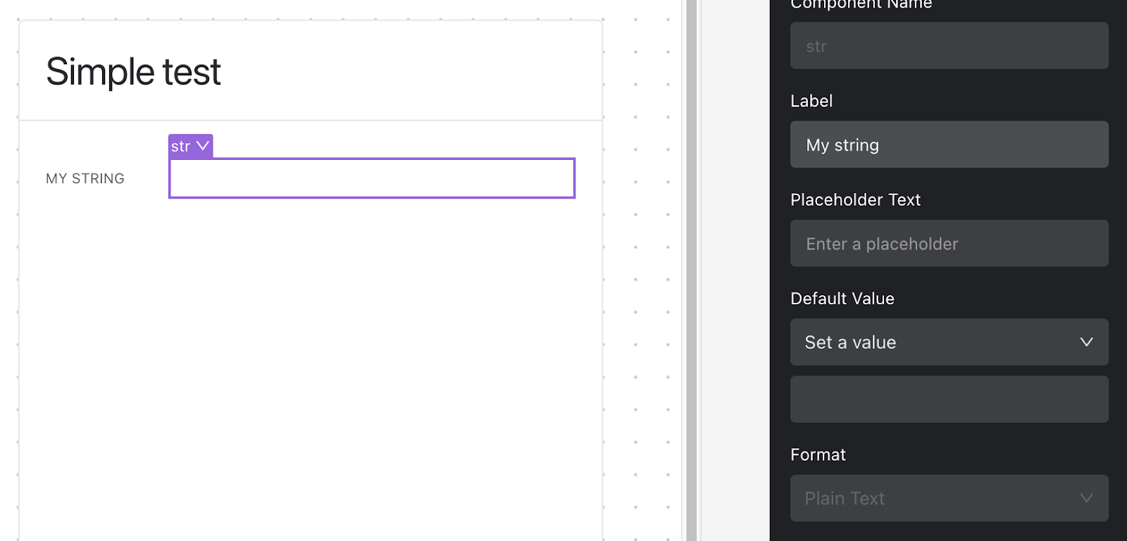 A custom label for a form field in Internal