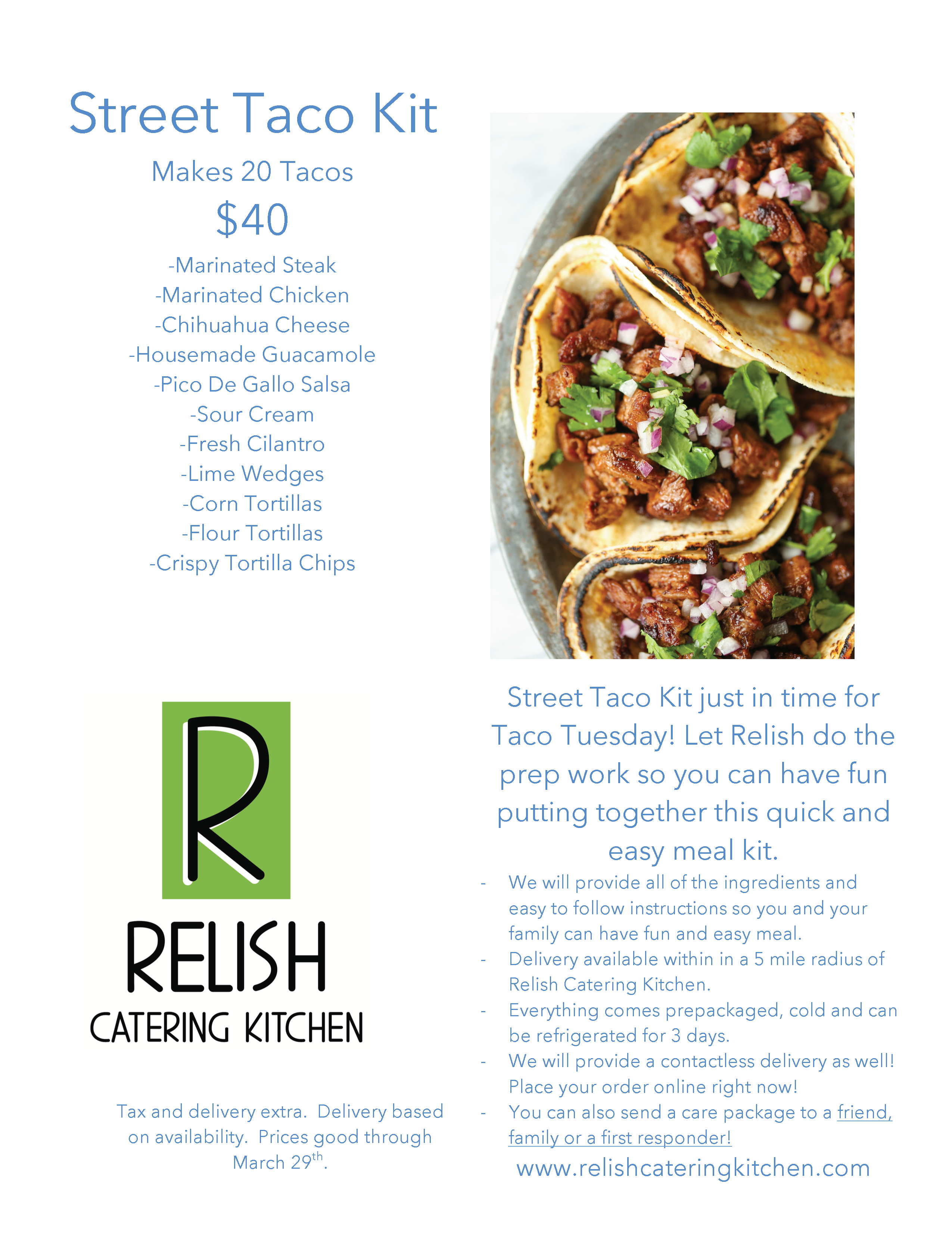 Street Taco Kit Available For Contactless Delivery! Schaumburg