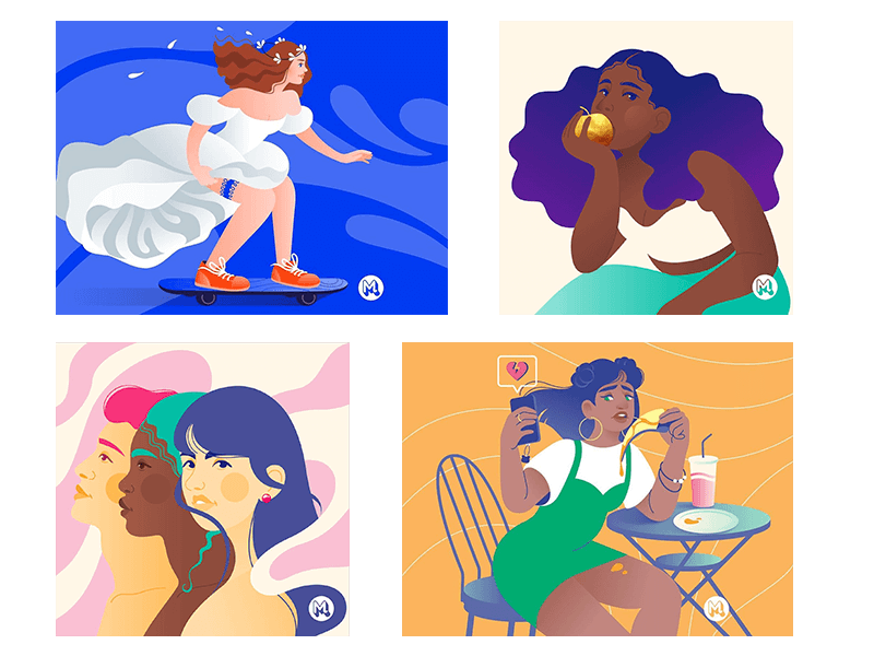 maddy girls colorful illustration