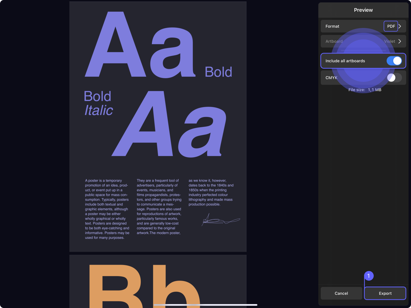 Export Vectornator Learn