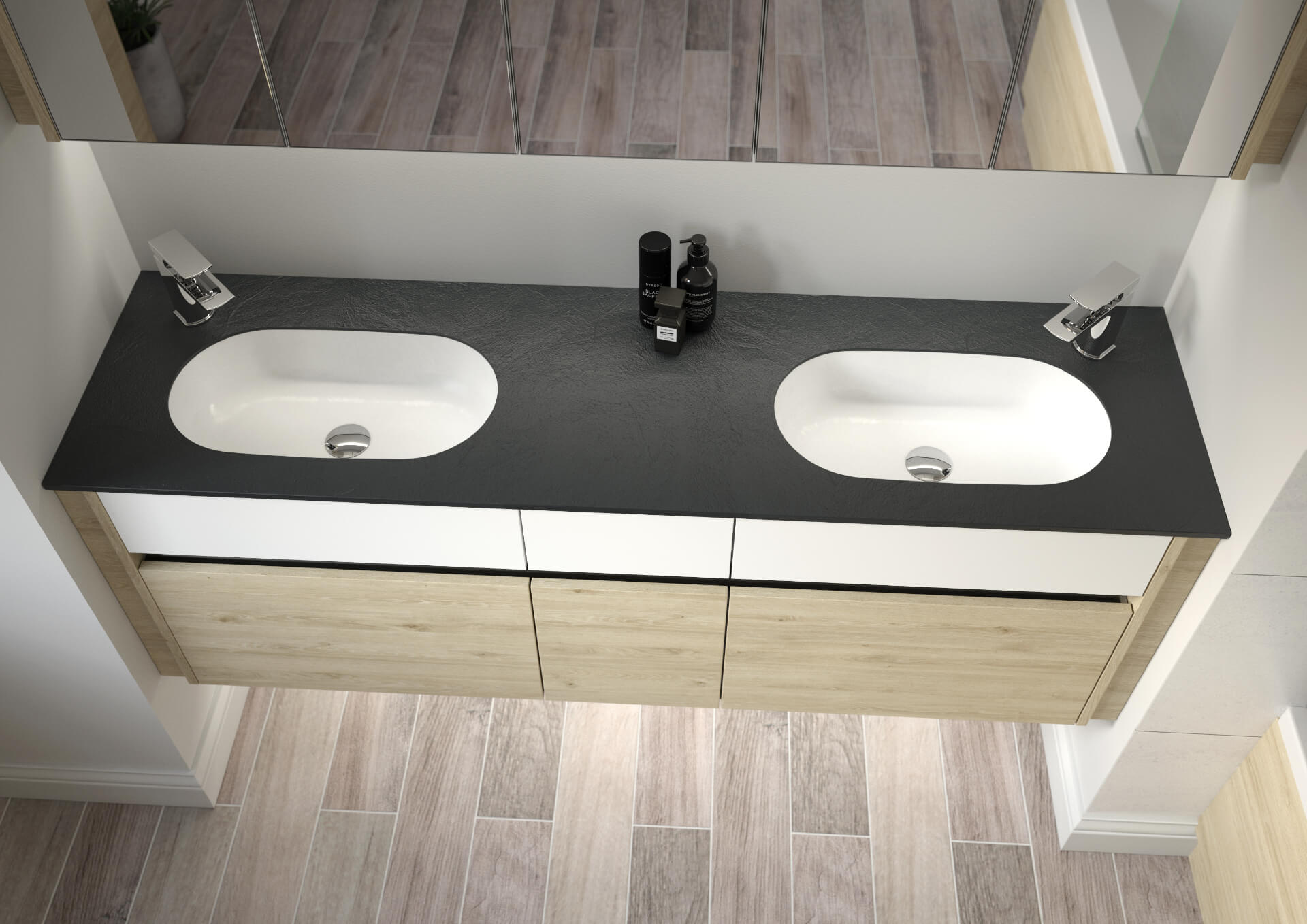 Contemporary Fitted Bathroom Furniture fitted by MB Kitchens & Bathrooms