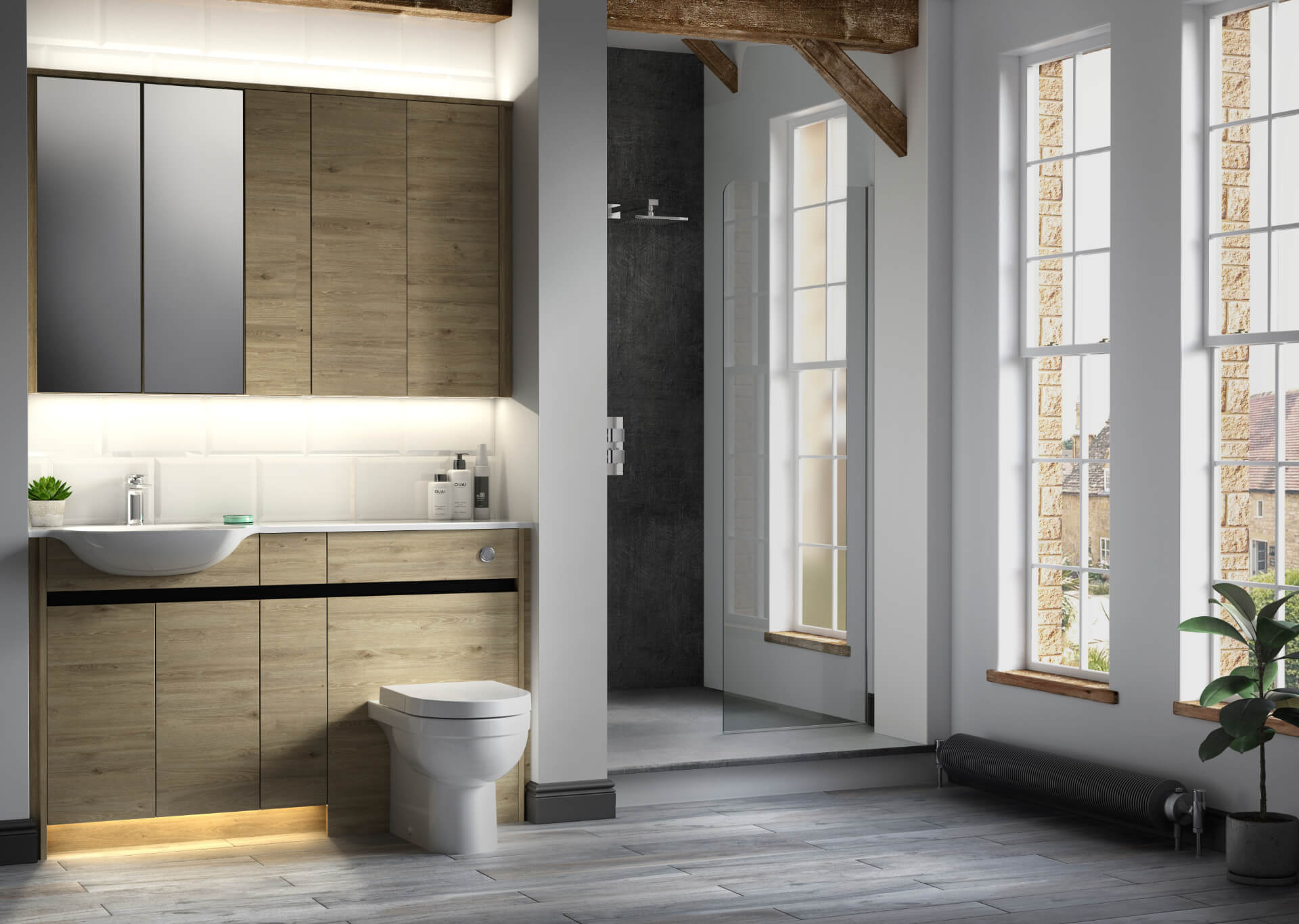 Contemporary Fitted Bathroom Furniture fitted by MB Kitchens & Bathrooms