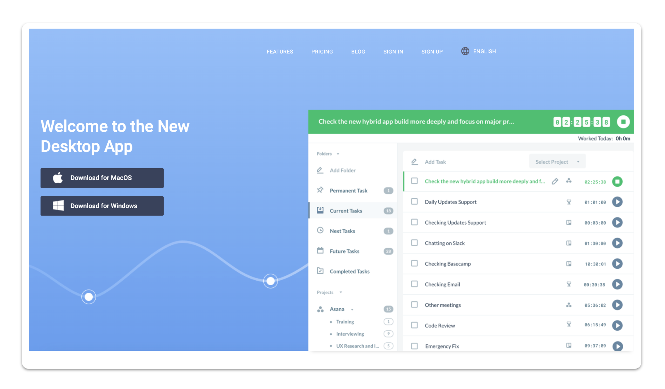 TimeDoctor web screenshot