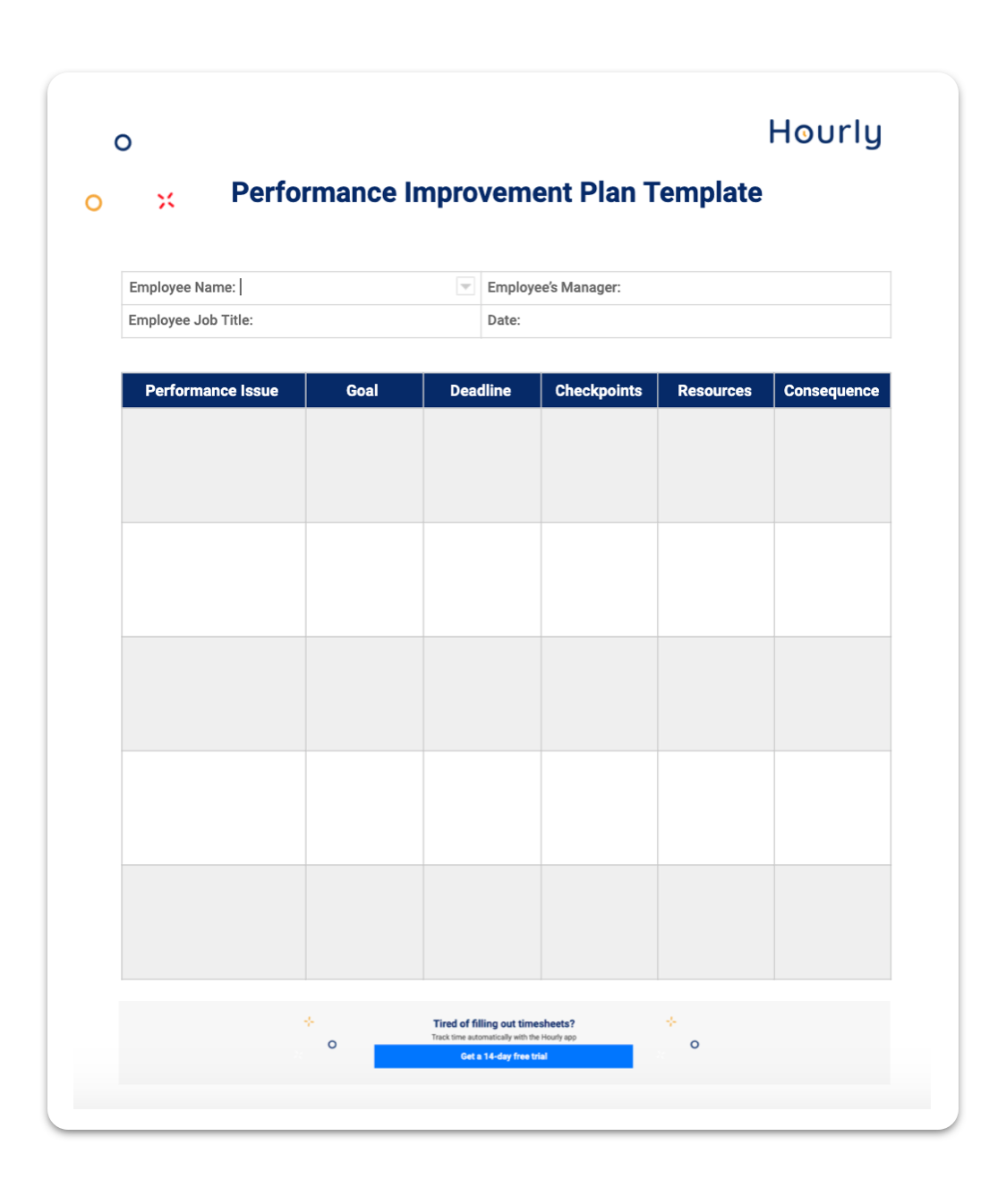  How To Write A Performance Improvement Plan Free Template Hourly 