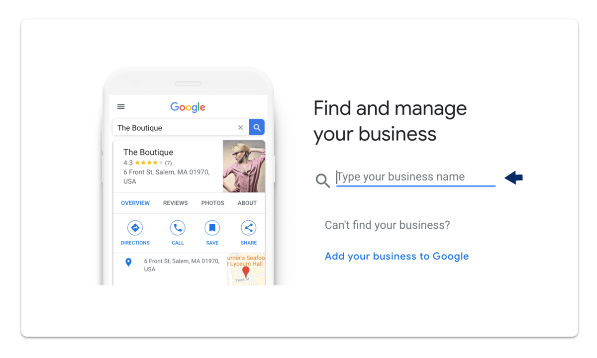 GMB business search screenshot