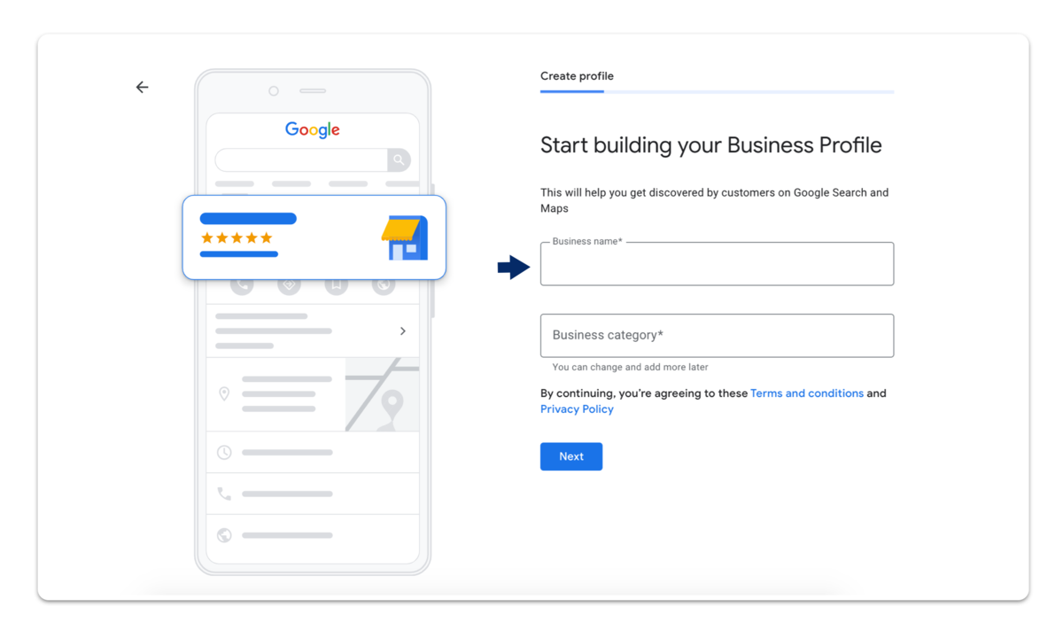Entering name and category screenshot