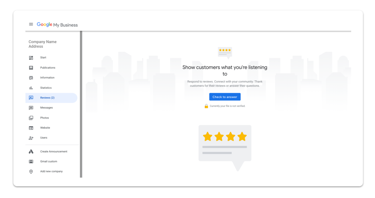GMB customer review section screenshot
