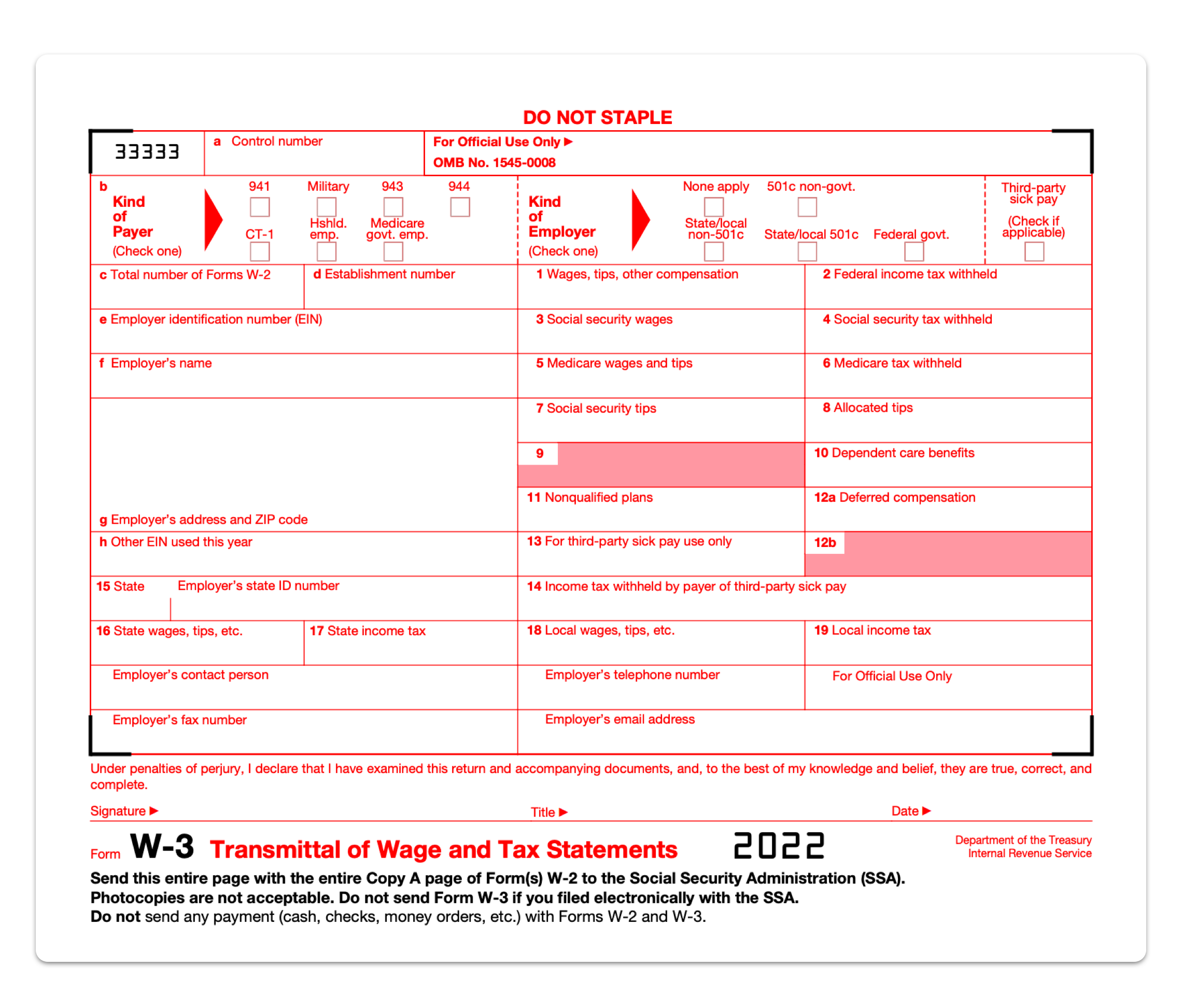 Form W-3