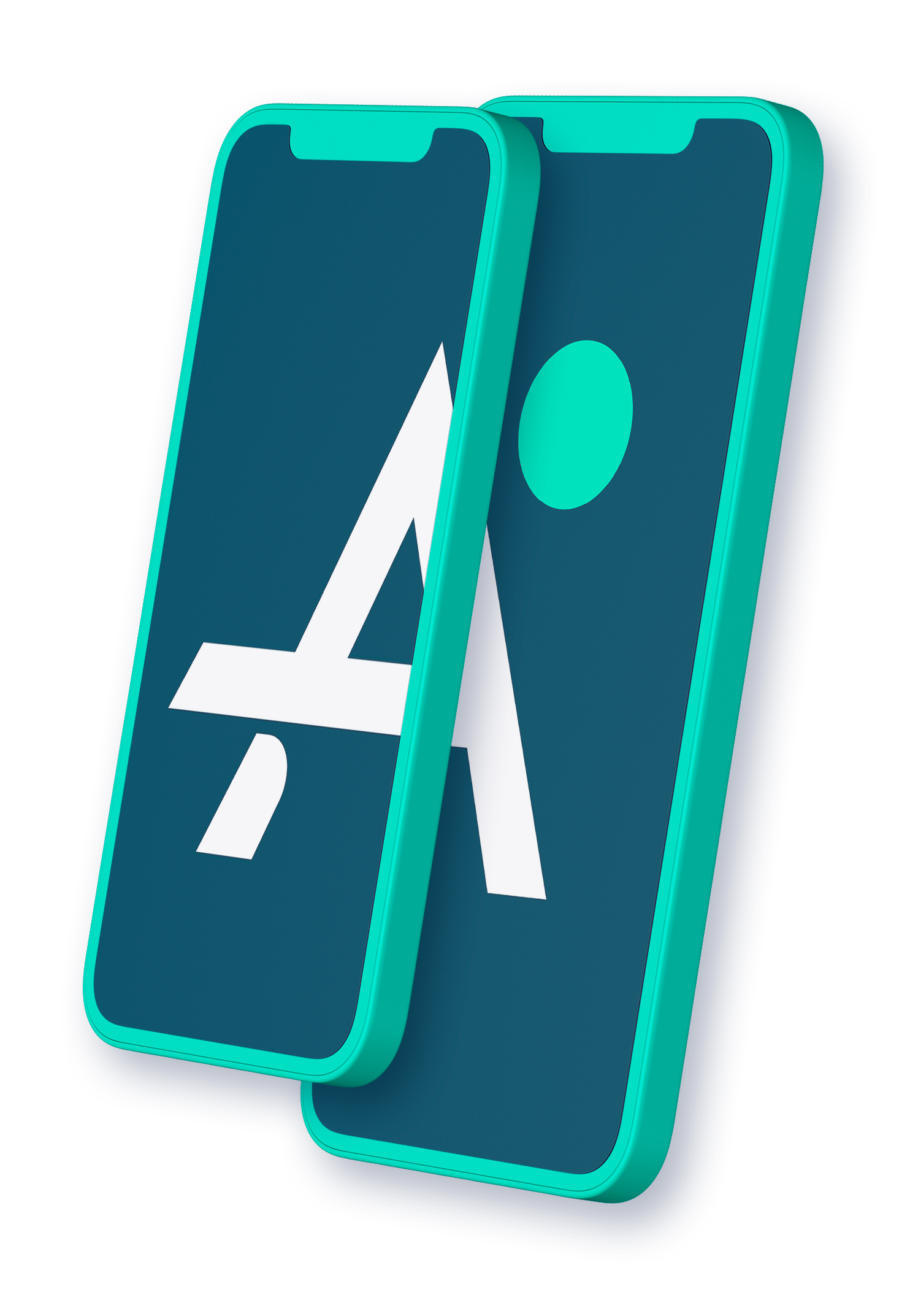 iphone mockup with green borders