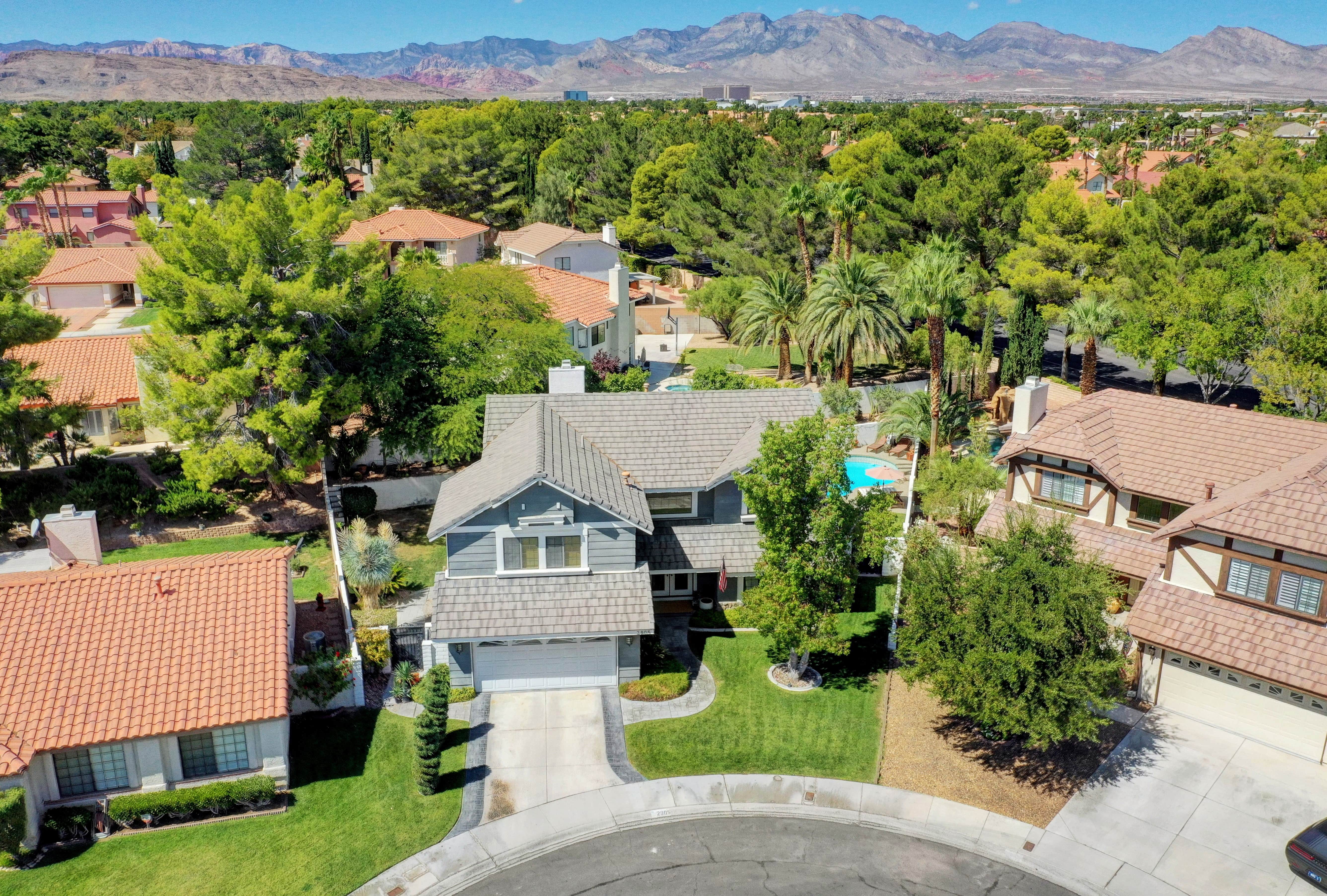 aerial view las vegas home