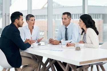 Small team discussing a problem