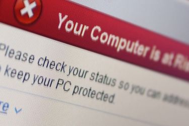Notification that your computer is at risk