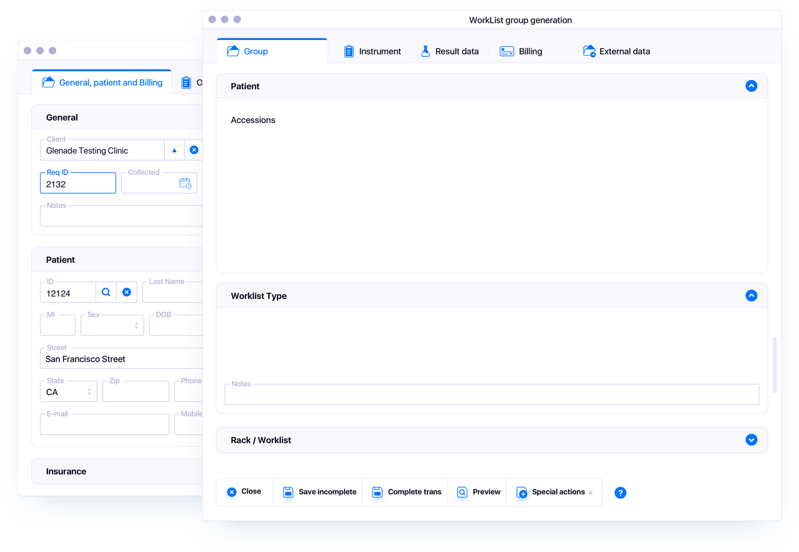 Specimen management software lab sample tracking
