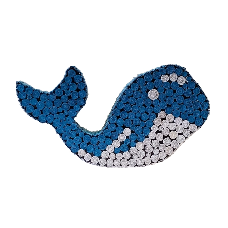 Whale Figure - Blue & White