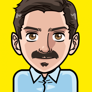 Avatar: Shows a team member in comic style