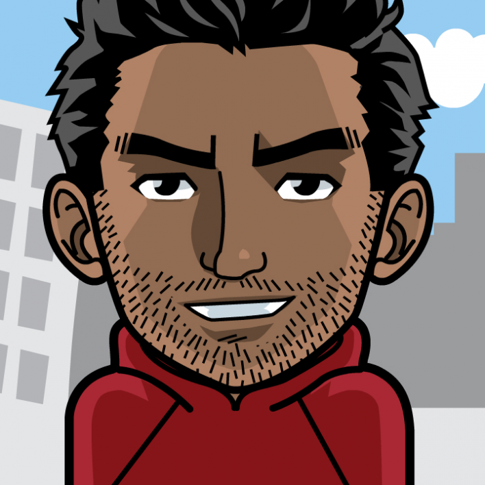 Avatar: Shows a team member in comic style