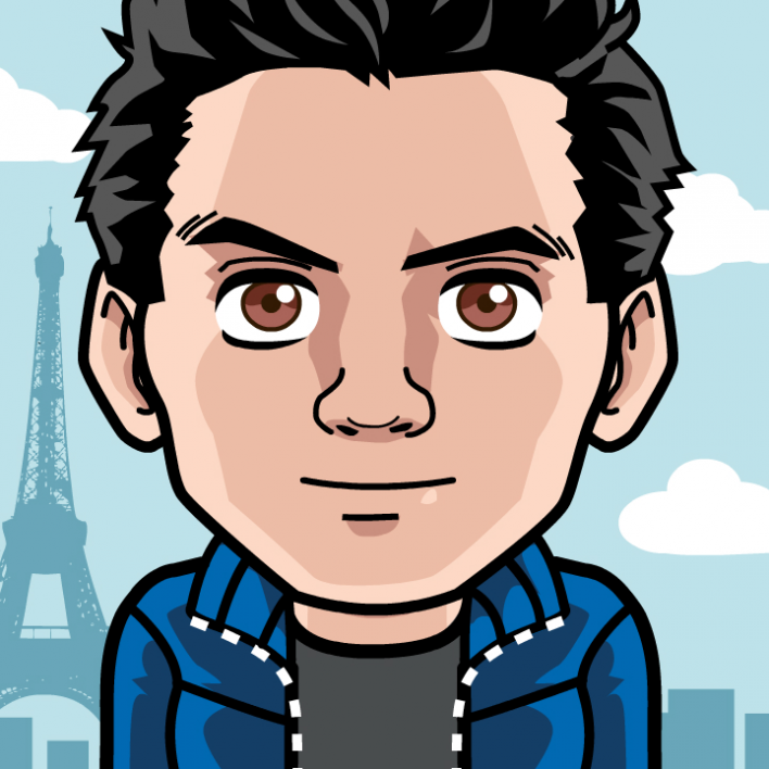 Avatar: Shows a team member in comic style