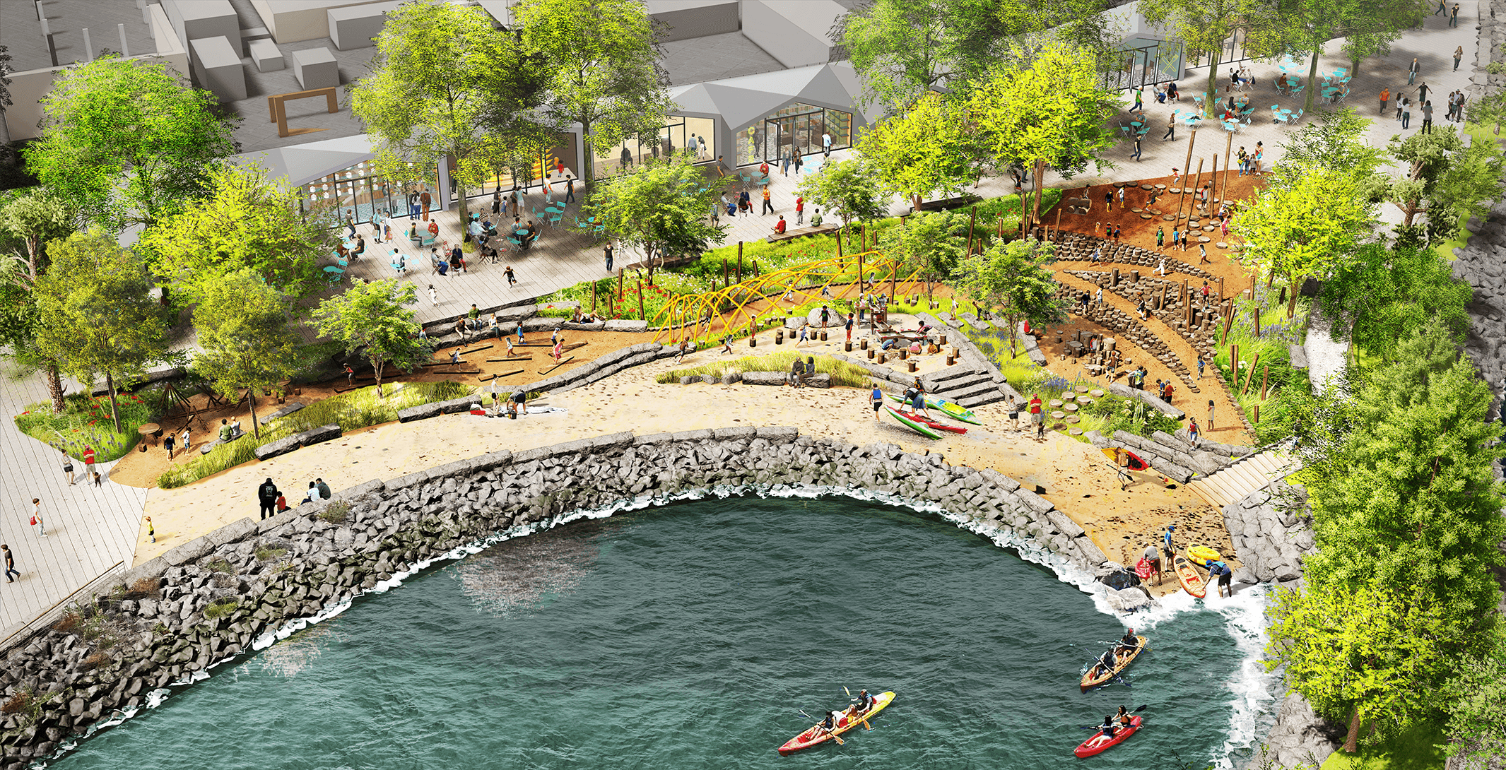 Beach View of river ring public space