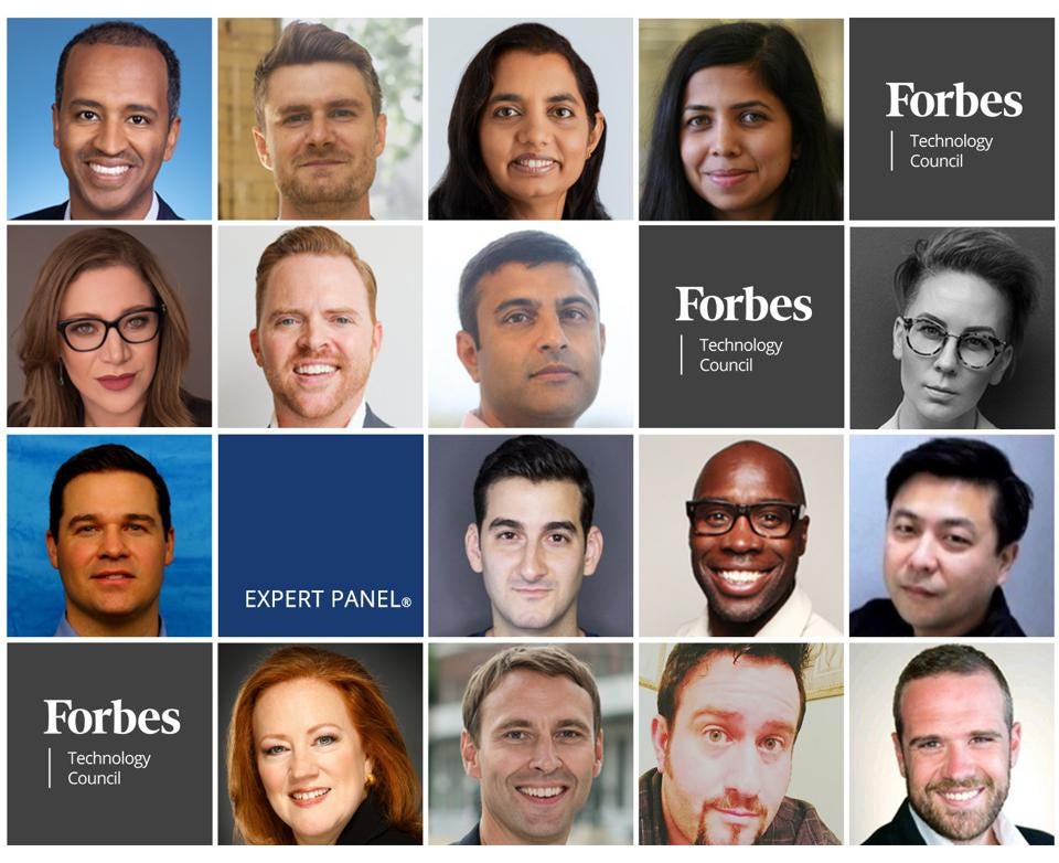 Photos of featured Forbes Technology Council members.