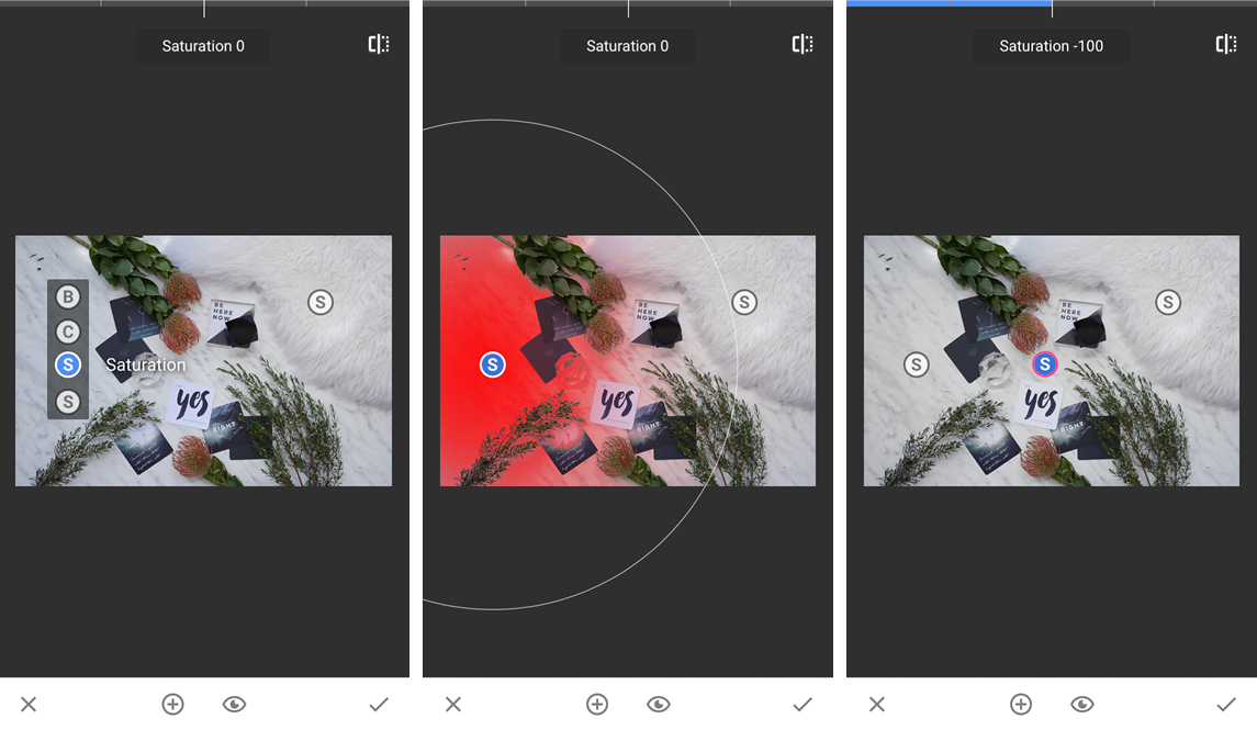 realizar uma edição seletiva no aplicativo de celular capturado
