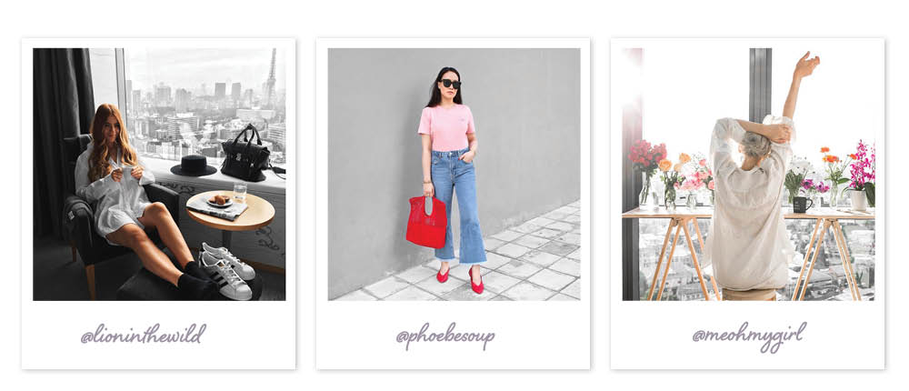 Exemplos de modelos do Instagram com fundos dessaturados