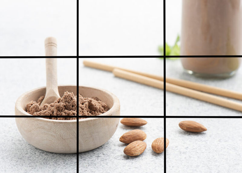 técnicas de composição - fotografia de alimentos - Regra dos Terços