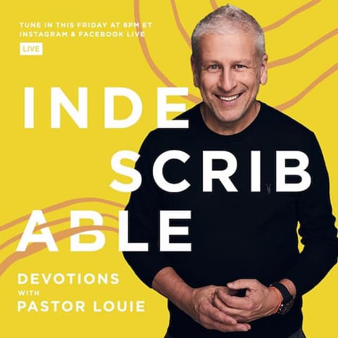 Cover art for Indescribable, a weekly devotional, featuring Louie Giglio.