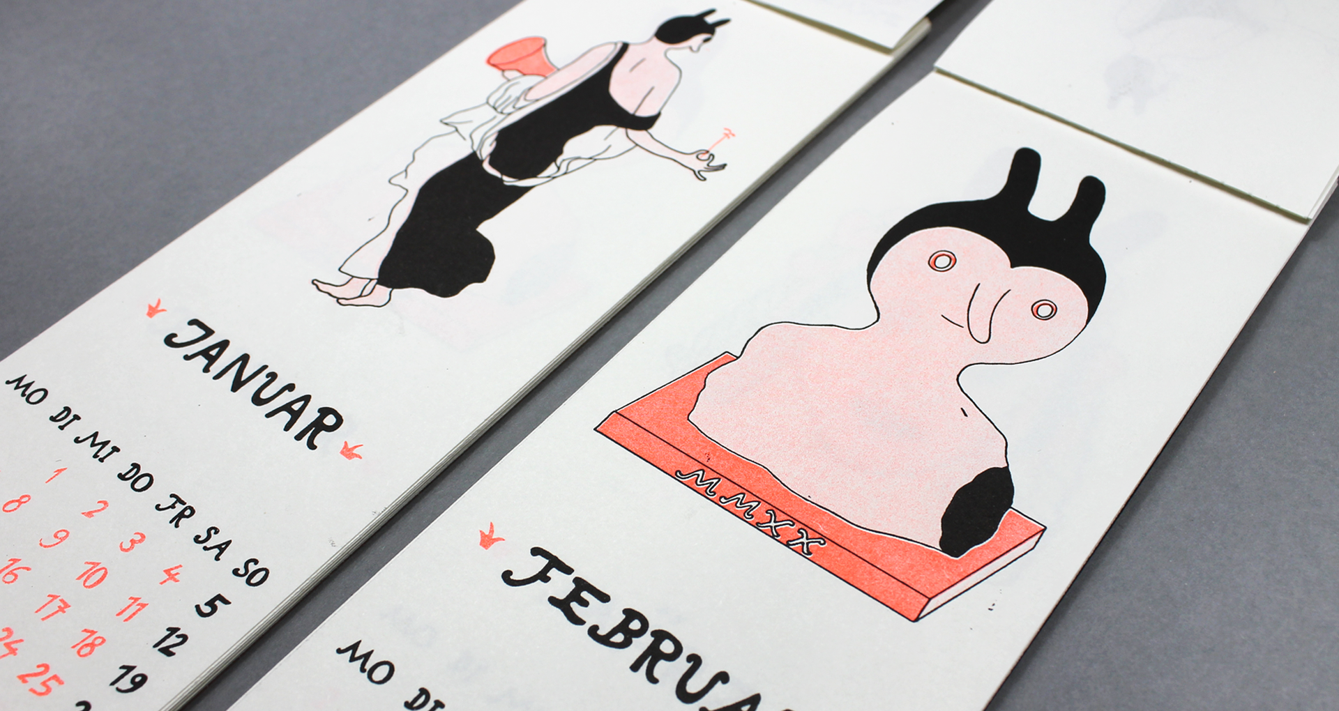 studio goof studiogoof julia boehme juliaboehme loner illustration leipzig calendar roman greek