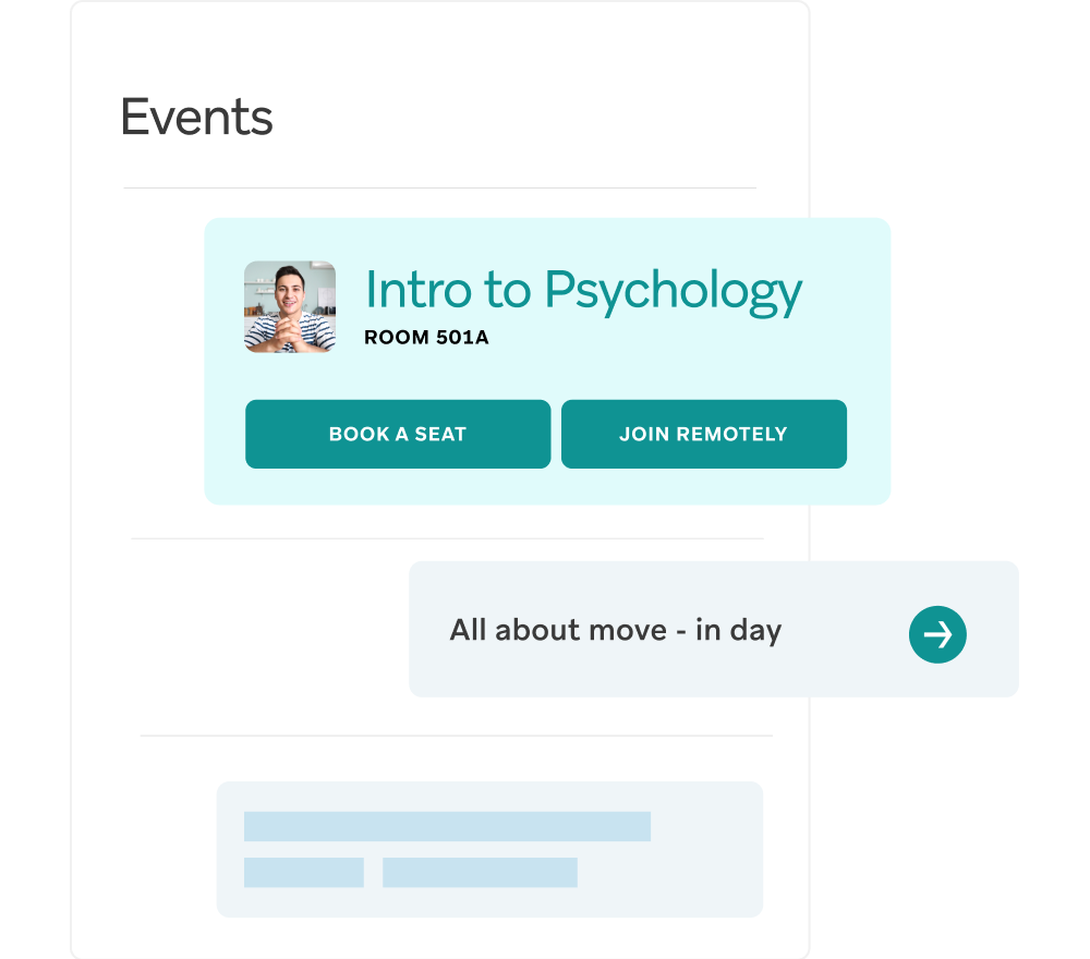 Personalized student orientation dashboard on mobile