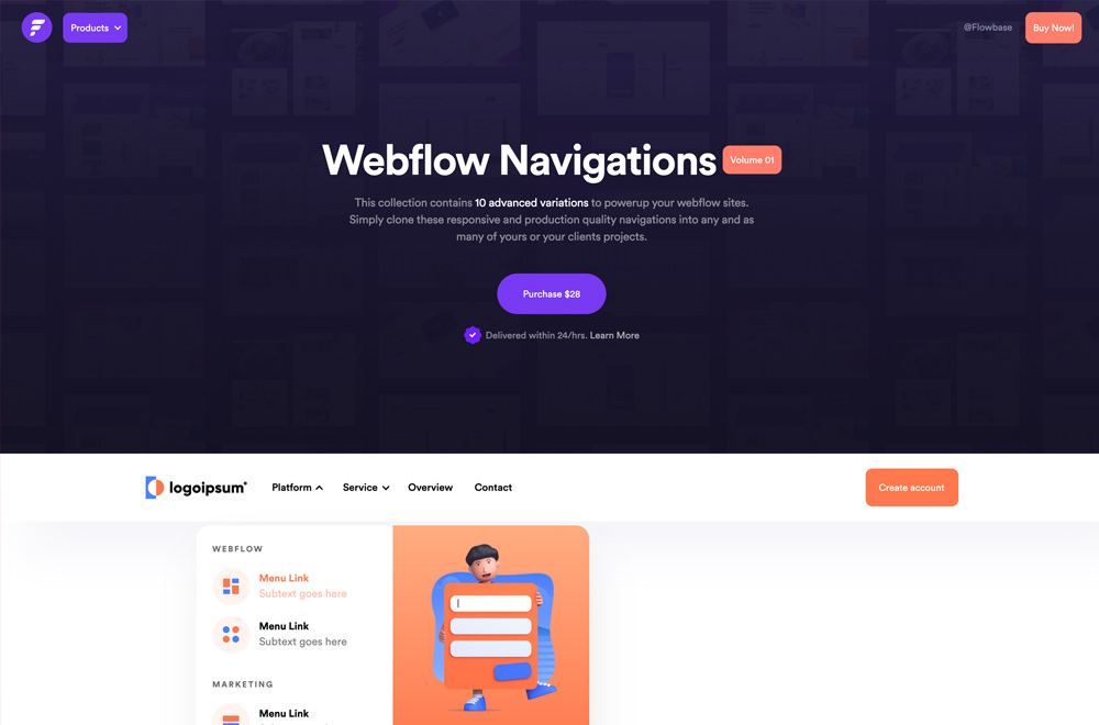 Webflow Navigations Component Pack