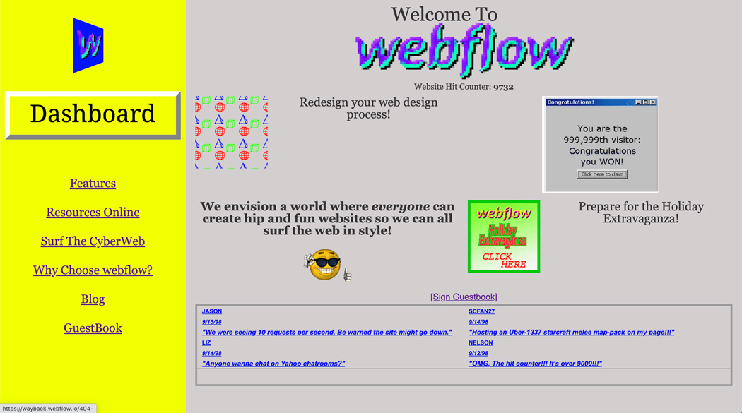 90's Webflow Homepage